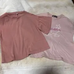 KANGOL、UNIQLOピンク系Tシャツ 2枚セット