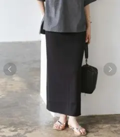 Noble 定番人気 トタンテレコタイトロングスカート黒38 ノーブル日本製