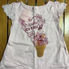 新品未使用　メゾピアノ ストロベリーアイスクリーム 半袖ワンピース 110cm