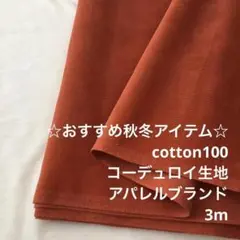 B8X/4071◆3m 感謝祭/綿100%コーデュロイ生地/アパレル