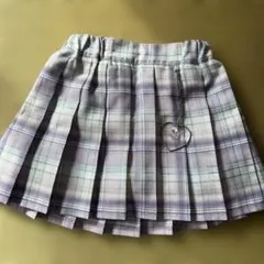 チェック柄スカート サイズ120 パープル系