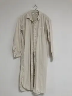 ユニクロ コーデュロイシャツワンピース Sサイズ オフホワイト