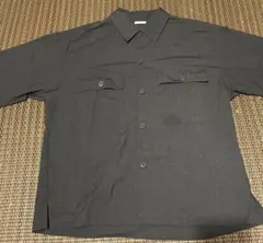 メンズ ワークシャツ 半袖 ダークグレー M