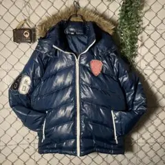 VANS バンズ ダウンジャケット ファー パーカー ワッペン フード取外し M