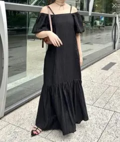 Kastane ギャザーバルーン袖付きワンピース