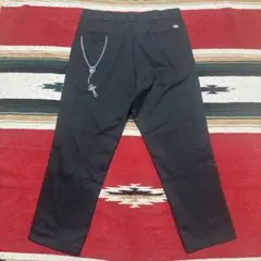 希少　w40 Dickies ワークパンツ ロザリオ　十字架 ブラック