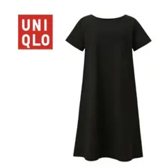 新品★ ユニクロ　ジャカードワンピース　半袖　黒　UNIQLO Sサイズ