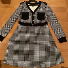 千鳥格子ワンピース
