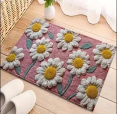 【新品未使用品】花柄マット 玄関マット　バスマット