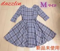 《dazzlin》ダズリン　チェック柄フレアワンピース　【Mサイズ】