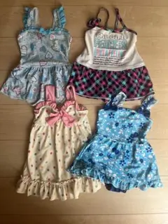 子供用水着4点セット ワンピース水着