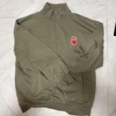 オリーブ色 ハーフジップパーカー NYハートロゴ