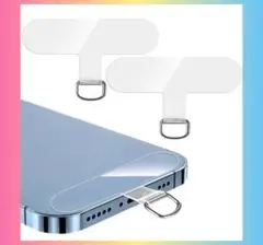 ストラップホルダー スマホ ストラップホール 透明パッチ ネックストラップ 外付