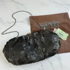SANTI パーティーバッグ シルク チェーンバッグ スパンコール ブラック