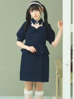 アンクルージュ　ペプラムデニムリボンミニOP ワンピース　ドレス　菅田愛貴