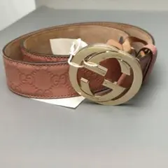 f*o様 GUCCI レザー ダブルGロゴ ベルト