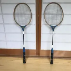 昭和　レトロ　木製　バドミントンラケット