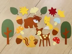 壁面飾り　秋の森