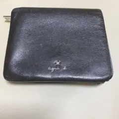 agnes b. アニエスベー 二つ折り財布 レザー ブラック スター　星