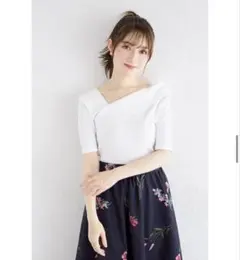 【新品タグ付】トッコクローゼット★アシメネックデザインリブカットソープルオーバー