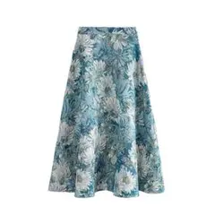 綺麗め スカート 華やか ロングスカート 花柄 刺繍 ボタニカル フリーサイズ