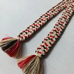 【羽】未使用 羽織紐 赤 黒 シルバー アンティーク!