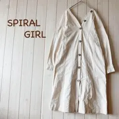 ＊SPIRALGIRL スパイラルガール＊ドロップショルダーワンピース 綿 生成