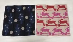 Atsuko Matano タオルハンカチ　とびうさぎ&もみの木　２点セット
