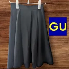 ジーユー☆GUフレアスカート☆ジャージ素材☆膝下Mサイズ黒セレモニー☆