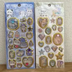 【２枚セット】宝石シール　ぷっくりシール　キラキラ　ジュエルシール　うるちゅる