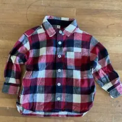 無印良品 【美品】チェック柄 長袖シャツ 80サイズ