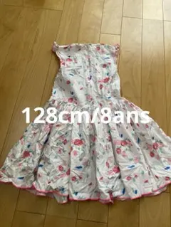 プチバトー　花柄ノースリーブワンピース128/8ans