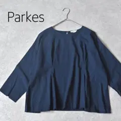 Parkes パークス ドット柄 タック入り ブラウス プルオーバーのサムネイル