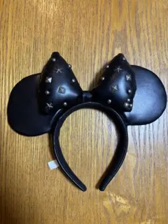 スタッズ付き黒ミッキー耳カチューシャ