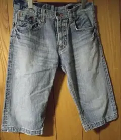 EDWIN ヒゲ縦落ち XV-S デニムショートパンツ W32 丈長め