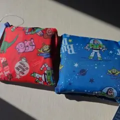 ディズニー　エコバッグ　トイストーリー　2種　折りたたみ　ダイソー