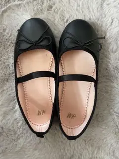 ブラックバレエシューズ リボン付き