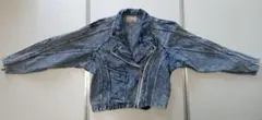 ☆ライダースデニムジャケット【ショート丈】レディース/古着【検】ROCK/バンド