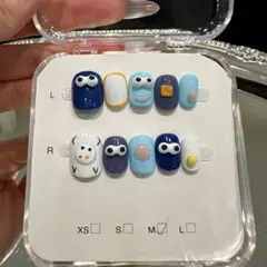 MJ-169大きな目のキャラ・ブルーホワイト キュートネイル