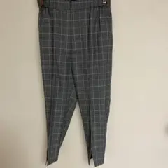 グレー チェック柄 カジュアルパンツ