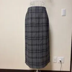 チェック柄スカート グレー L
