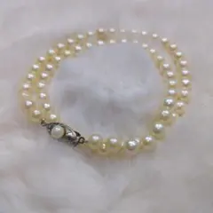 パールネックレス 本真珠 アコヤ真珠 シルバー金具 淡水 照り強 長さ42cm