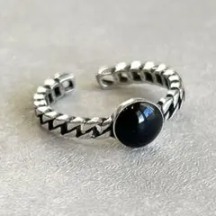 silver925 ブラックチェーンリング　シルバー925