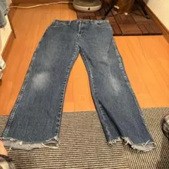 Dickies ストレートデニム インディゴブルー フリンジ裾