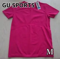 【タグ付き 未使用品！】GU サイドシームレス クルーネックTシャツ M ピンク