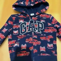 GAP 消防車プリント フード付きトレーナー　パーカー　80cm