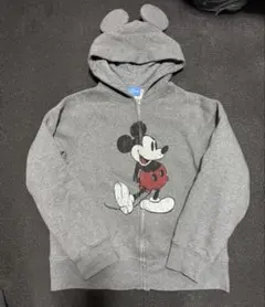 ディズニー　ミッキーマウス　Disney フルジップパーカー　グレー　Sサイズ