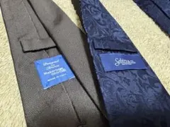 鎌倉シャツ ネクタイ(茶) & Sebiro co ネクタイ(紺シャドー柄)のサムネイル