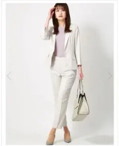 パンツスーツ セットアップ 38号 ブラック 夏用