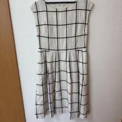 アナトリエチェック柄ノースリーブひざ丈ワンピース